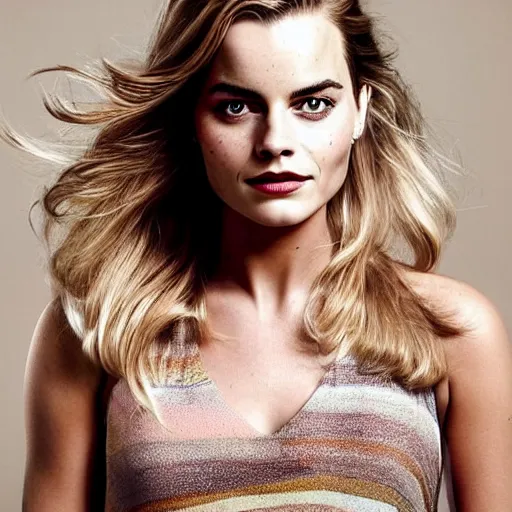 Prompt: a! woman who is a genetic! combination of margot robbie and emma watson face and upper - body focus, detailed eyes