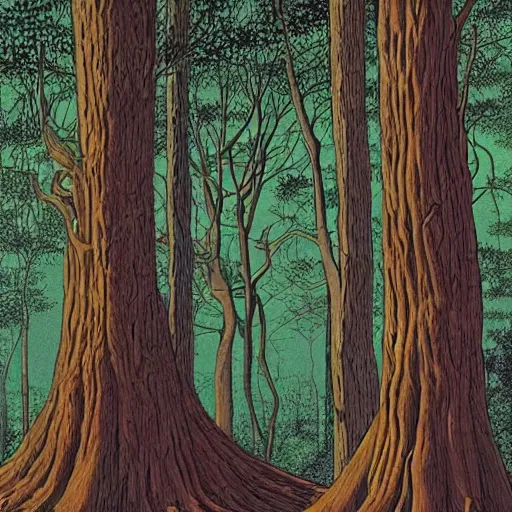 Image similar to forest tree flat 2 d art moebius