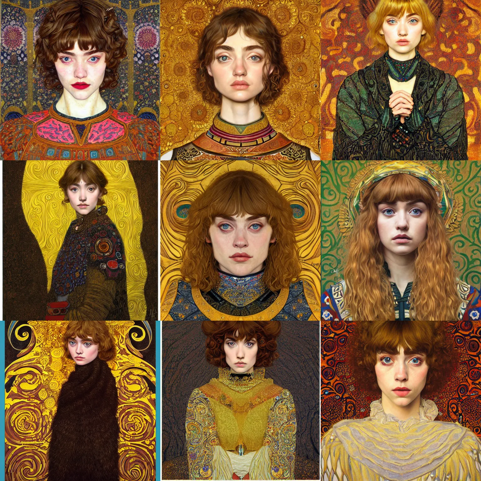 Prompt: front facing symmetrical centered portrait, Imogen Poots as a D&D Paladin, realistic shaded, realistic shaded lighting, by Ilya Kuvshinov Gustav Klimt