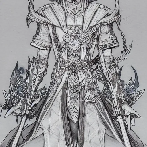 Prompt: a mage from final fantasy 14 drawn by Yoshitaka Amano, intricate, amazing line work