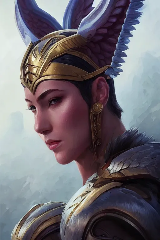 Image similar to amazon valkyrie athena, d & d, fantasy, portrait, highly detailed, headshot, digital painting, trending on artstation, concept art, sharp focus, illustration, art by artgerm and greg rutkowski and magali villeneuve