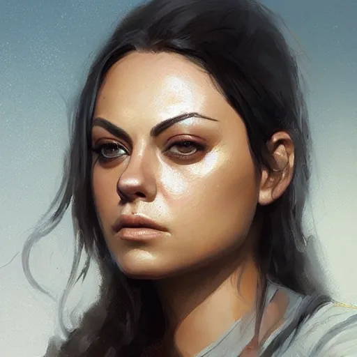 Prompt: “ portrait of mila kunis by greg rutkowski, young, attractive, highly detailed portrait, scifi, digital painting, artstation, concept art, smooth, sharp foccus ilustration, artstation hq ”
