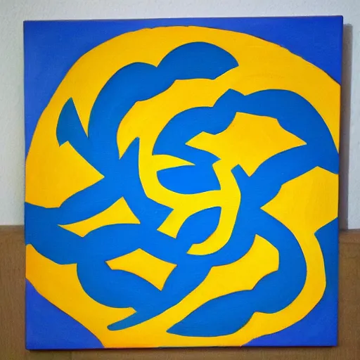 Prompt: abstract, rubber duck painting in the style of frank stella!, celtic knot patterns,