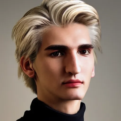 Image similar to really handsome gigachad xqc, portrait photograph : : realistic : : 1 dslr : : 1 - - quality 2