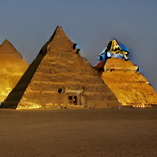 Image similar to 'a golden iluminati pyramid'