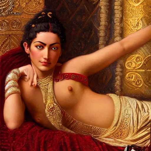 Image similar to beautiful_golden_portrait_of_a_Ashoka_ clone wars Grand_girl body Odalisque_intricate_oil_paintingby Jo hn_William_Godward_by_Anna_Dittman_by J-H 768-C2.0