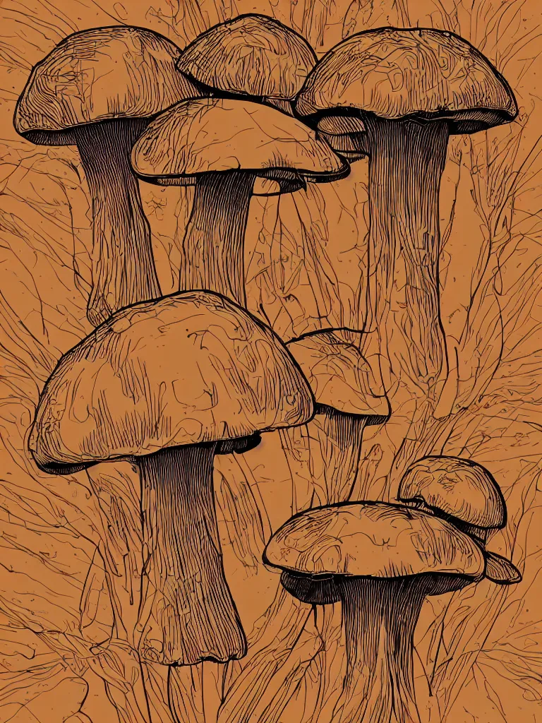 Prompt: vector graphic poster of a mushroom, 4 k, artstation