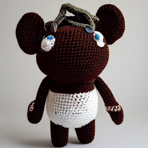 Prompt: crocheted plush toy of headcrab