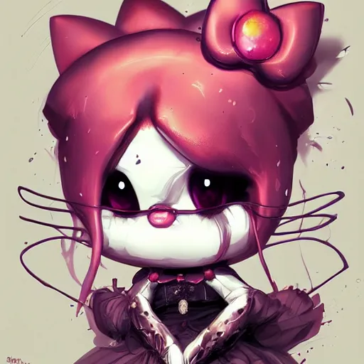 Evil Hello Kitty by Stanley Artgerm Lau, WLOP