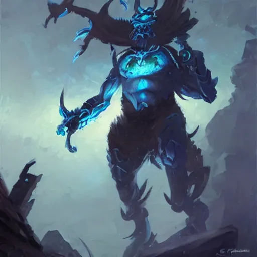 Image similar to blue humanoid crabman warrior, fantasy game art by greg rutkowski, fantasy rpg, league of legends