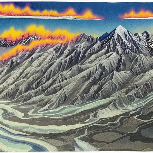 Prompt: catastrophic illustration of the end of planet earth due to air pollution even high up in the Himalayan mountains, extremely detailed, pure art