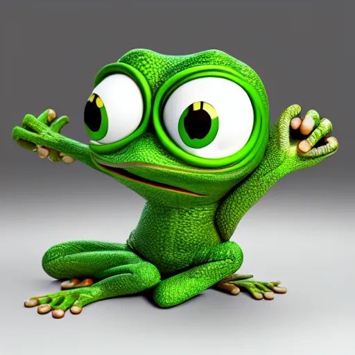 Prompt: pepe the Frog, octane render