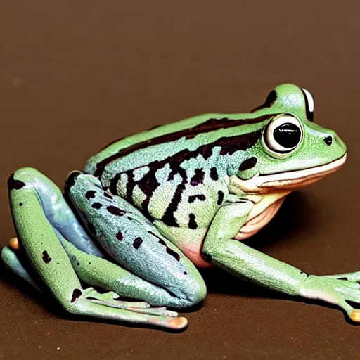 Image similar to frog with a human body