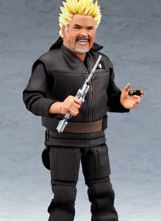 Prompt: star wars black series action figure of guy fieri, toy extremely detailed