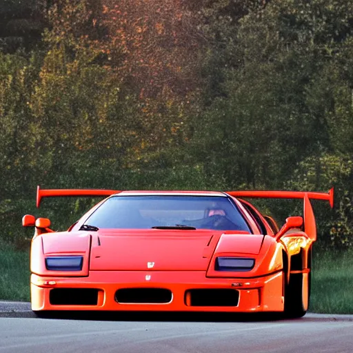 Image similar to ferrari f 4 0, photo of the year, golden hour, highly detailed