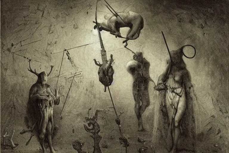 Image similar to joel peter witkin, heironymus bosch, gustave dore, beksinski