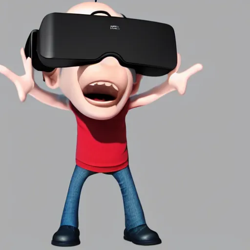 Image similar to adult pixar character wearing virtual reality