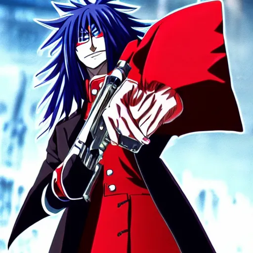 Prompt: Alucard from Hellsing, Anime Style, award winning