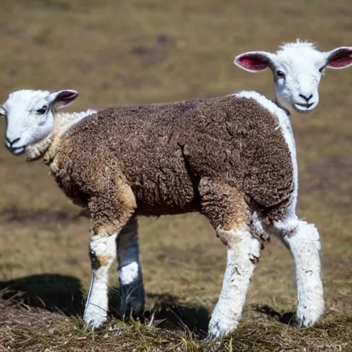 Image similar to lamb and goat fused as one