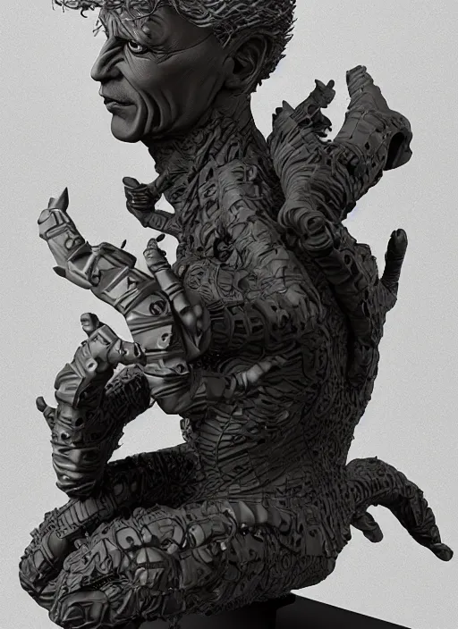 Prompt: high intricate 3 d sculpture of the sandman by neil gaiman, full shot, maria panfilova, andrea savchenko, mike kime, ludovic plouffe, qi sheng luo, oliver cook, julian calle, eddie mendoza, trending on artstation