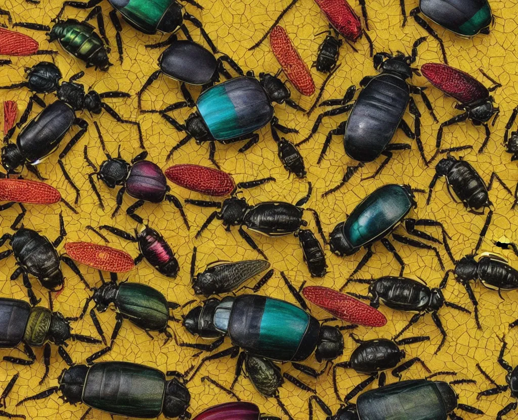 Image similar to a closeup of a beautiful colorful beetle coleoptera. high quality national geographic ( ( by clemens ascher, gustave boulanger, joaquin sorolla ) )