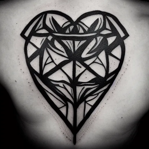 Prompt: tattoo stencil. pencil line drawing, black and white, clean, stylized heart, health, jym, workout