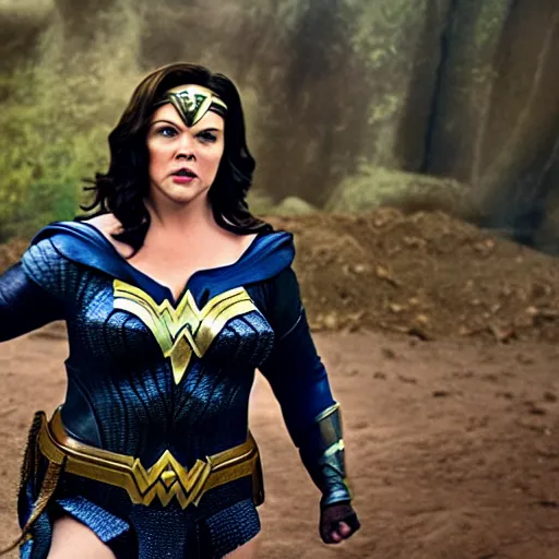 Prompt: melissa mccarthy as wonder woman