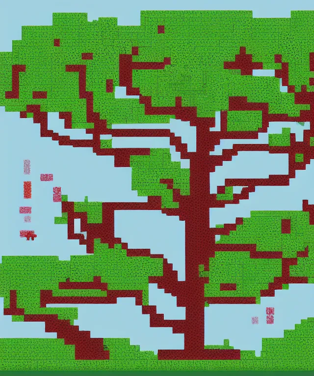 Image similar to video game tree pixelated full tree