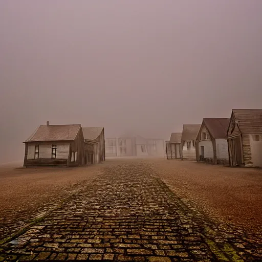 Prompt: Foggy ghost town