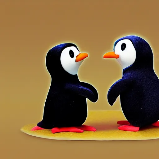Prompt: pingu in the style of globi