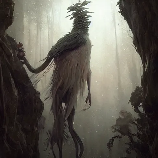 Image similar to a beautiful new creature from folklore, clear detailed view. ethereal fantasy art by greg rutkowski