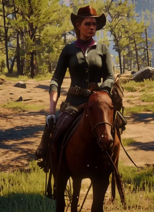 Image similar to film still of daphne in red dead redemption 2 ( 2 0 1 8 video game )