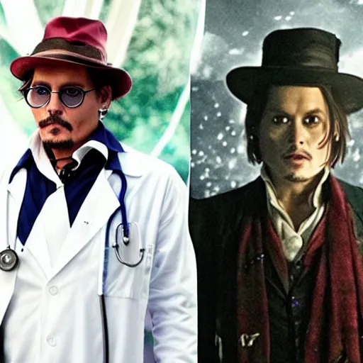 Prompt: johnny depp as doctor who