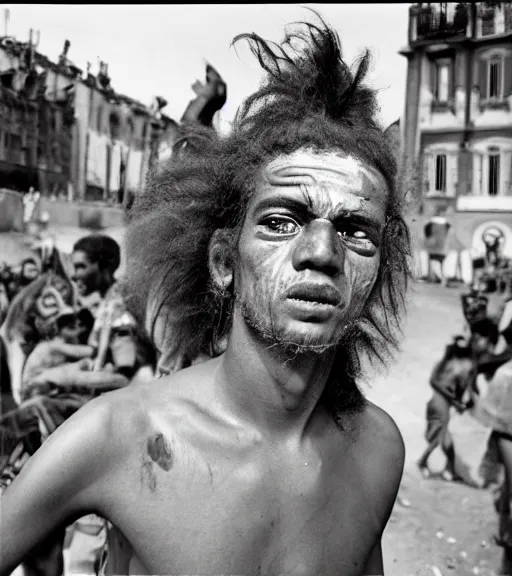 Image similar to Award winning reportage photo of Monegasque Natives with incredible hair and hyper-detailed eyes wearing traditional garb by Garry Winogrand, 85mm ND 5, perfect lighting, gelatin silver process