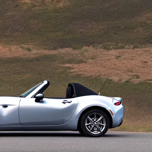 Prompt: 105mm photo of car full view mid distance photograph Mazda Miata from 2020