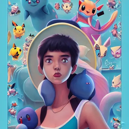 Prompt: Lofi Pokemon portrait, Pixar style, by Tristan Eaton Stanley Artgerm and Tom Bagshaw.