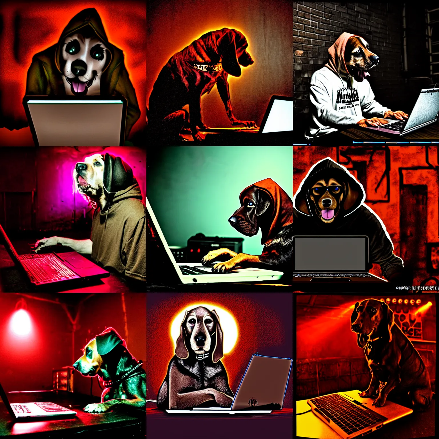 the brown hound dog pup hooded mad mutt mixing Stable Diffusion