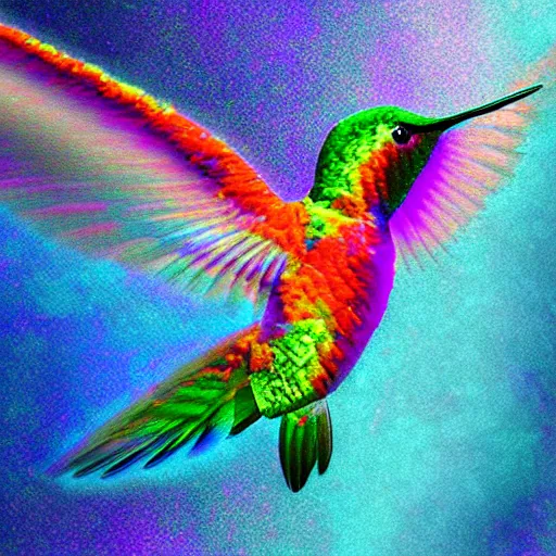 Image similar to islife tearing reflecting hummingbird submerged transparent crystallidigitalart