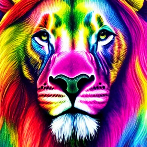 Image similar to rainbow cosmic lion