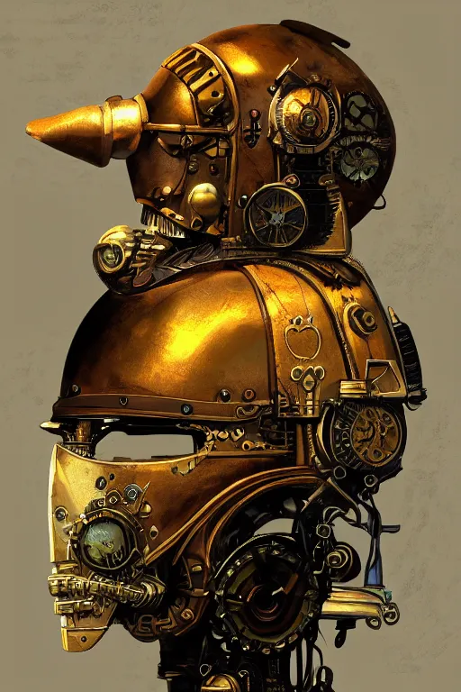 Image similar to steampunk helmet fantasy art mask robot ninja stylized digital illustration sharp focus, elegant intricate digital painting artstation concept art global illumination ray tracing advanced technology chaykin howard and campionpascale and cooke darwyn and davis jack