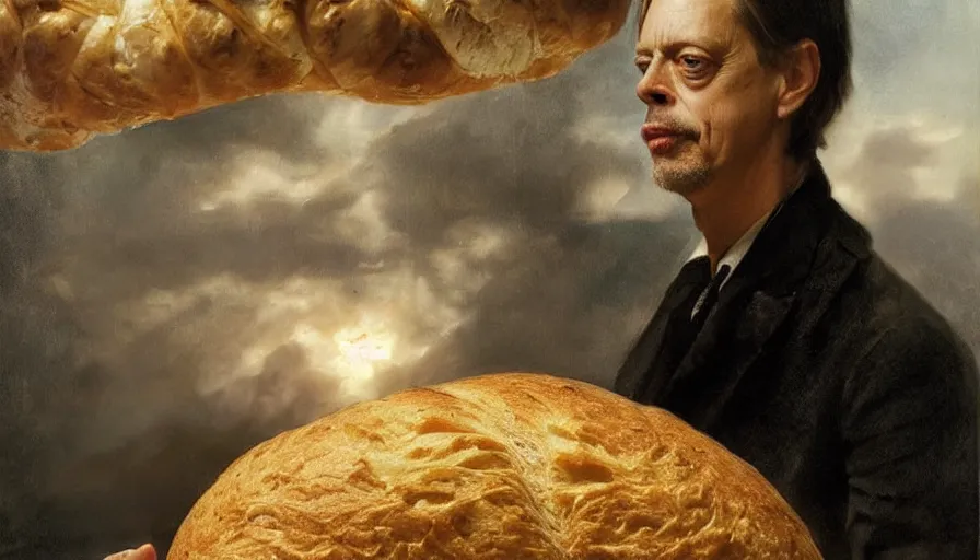 Prompt: beautiful portrait of steve buscemi as a load of bread, art by anders zorn, wonderful masterpiece by greg rutkowski, beautiful cinematic light, american romanticism thomas lawrence, greg rutkowski