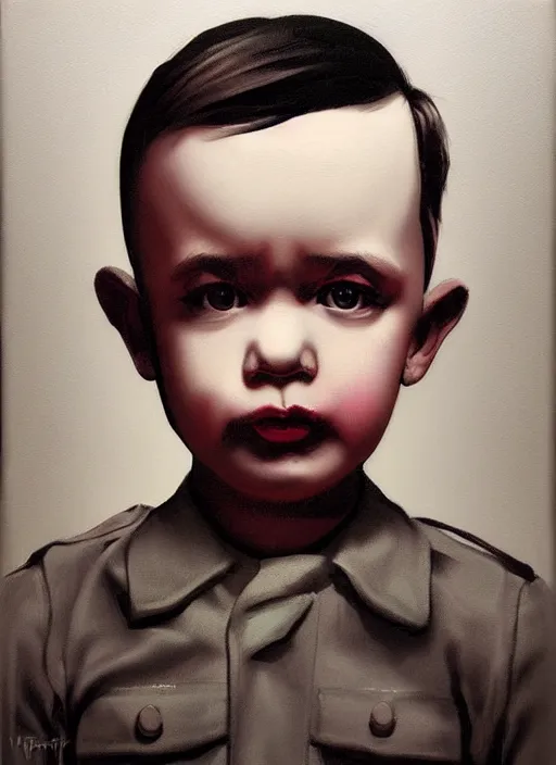 Prompt: baby hitler andy warhol poster, illustration, airbrush, detailed oil painting by greg rutkowski