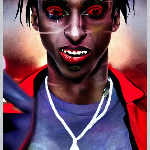 Prompt: playboi carti as a vampire digital art 4 k the detailed super realistic