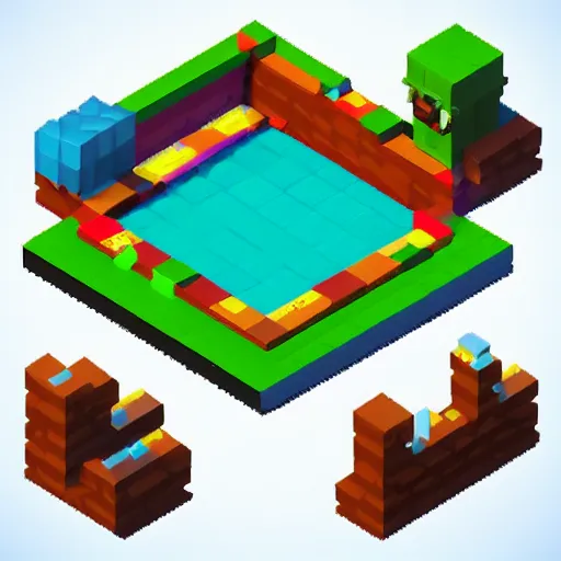 Image similar to isometric 3 d game props pixel art, clean, artstation