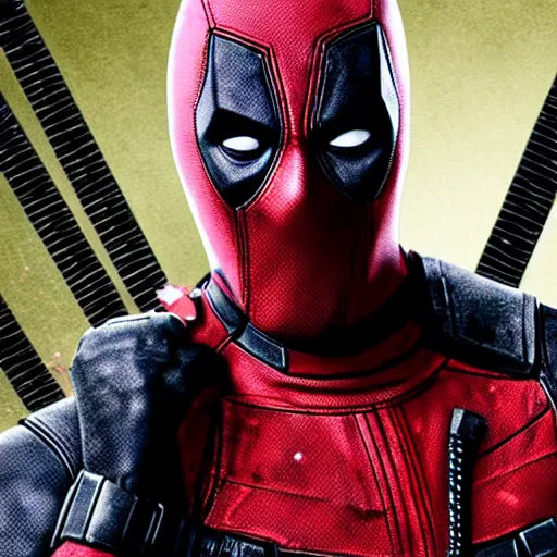 Image similar to deadpool in the walking dead 4 k detailed super realistic