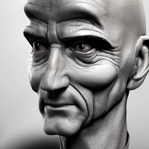 Image similar to A middle-aged Dr. Venture in real life with a hooked nose, a long gaunt face and skinny body and neck, very thin and bald, realistic, very realistic, hyperrealistic, highly detailed, very detailed, extremely detailed, detailed, digital art, oil painting, trending on artstation, headshot and bodyshot, detailed face, very detailed face, extremely detailed face, HD Quality, 8k resolution, very very detailed face, real life