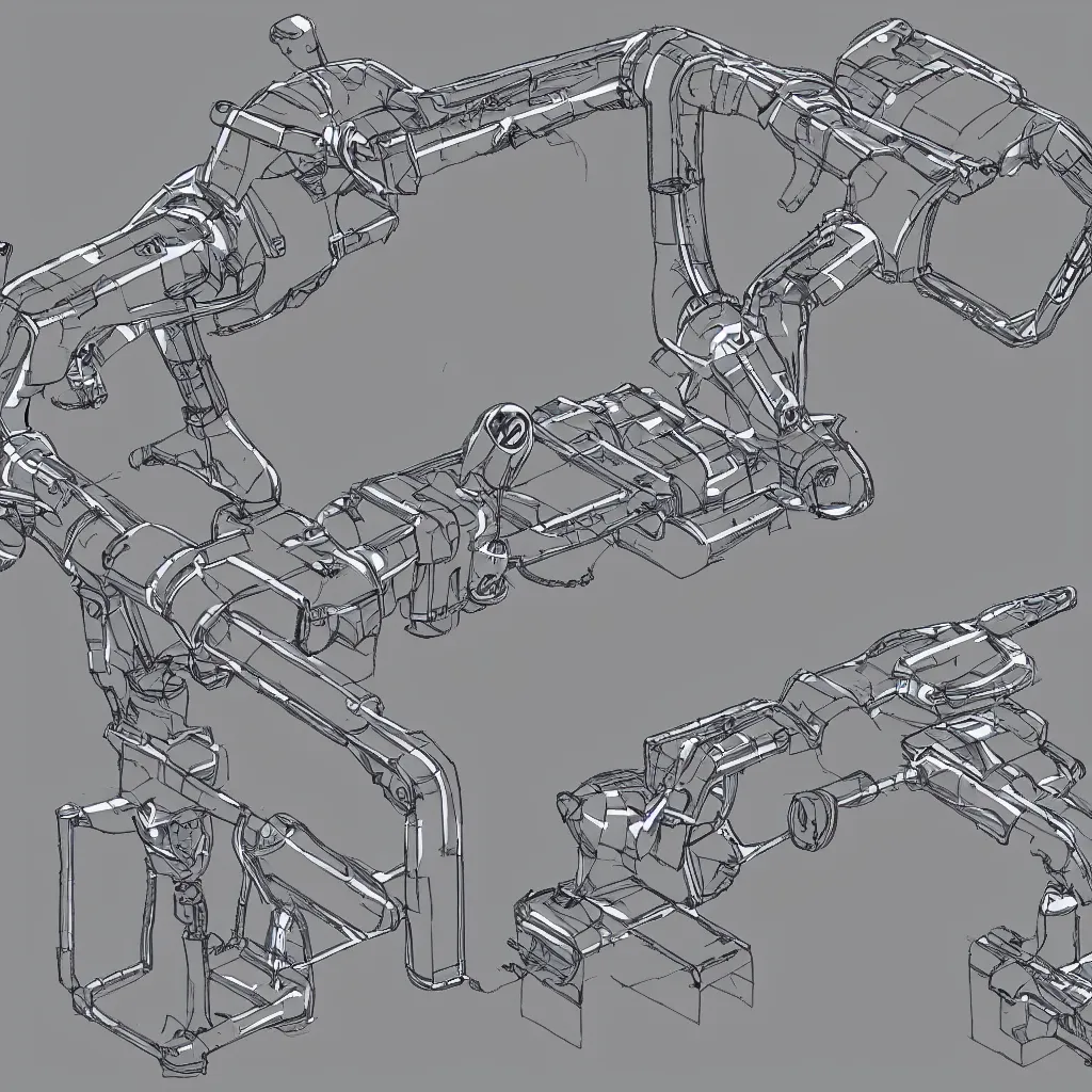 Image similar to Leaked design of a robotic leg. Blueprint