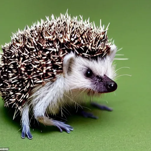 Image similar to spiders, a hedgehog with spiders on its back instead of spikes, spiders, scary, freaky