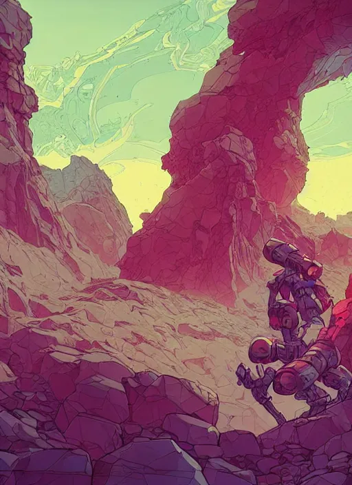 Image similar to abstract art with a theme on mineral rocks, empty world. sharp focus, cinematic pose, cinematic lighting, unreal engine render. art by josan gonzales and moebius and deathburger.