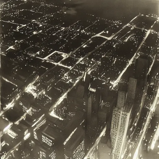 Prompt: photorealistc painting of a nightmarish boston downtown skyline in 1 9 2 5 at night, aerial view, dark, brooding, night, atmospheric, horror, cosmic, ultra - realistic, smooth, highly detailed